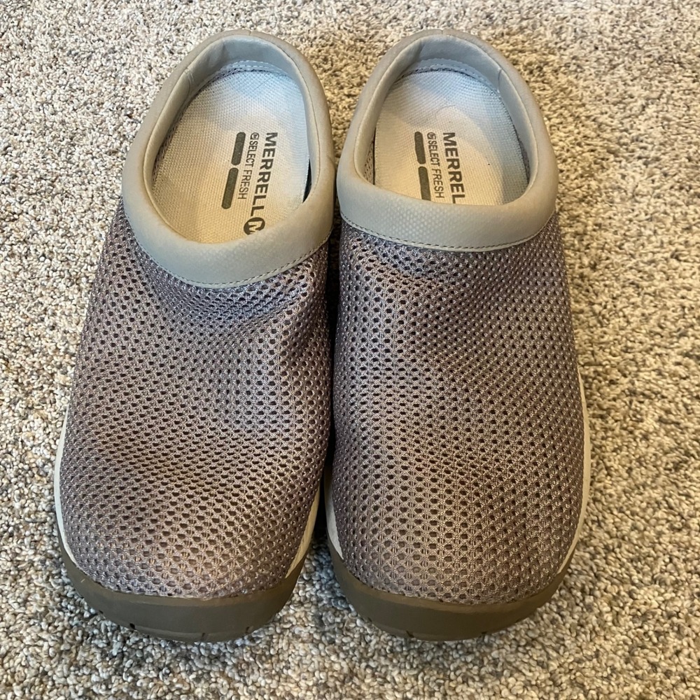 Merrell Encore Breeze 3 Womens 7.5 Mesh Slip On Clogs Mules Aluminium Taupe - Picture 2 of 8
